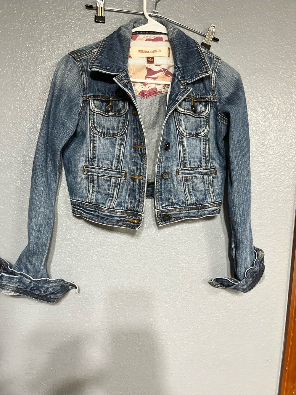 Mossimo Jean jacket Womens Faded Blue Denim Jacket med